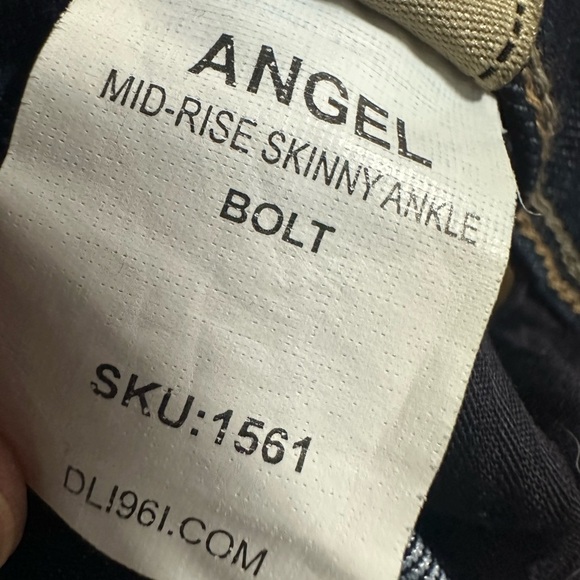 DL1961 Angel Mid Rise Skinny Ankle Blue Jean Womens Sz 26 4 Way Stretch Dark Wsh - Picture 6 of 6